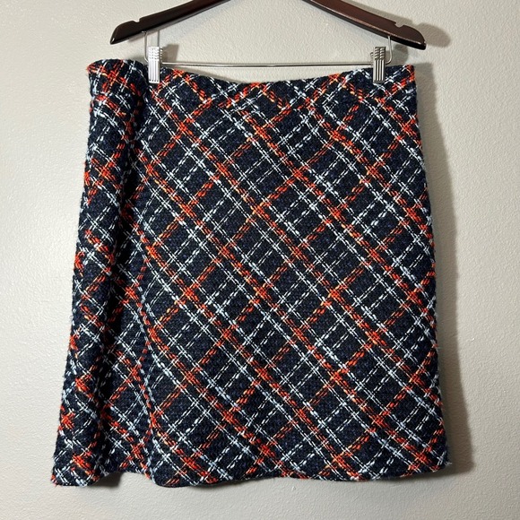 Bar III Tweed Skirt Plaid Zip Back A-Line Career Party Cocktail Size 16 - Picture 2 of 7